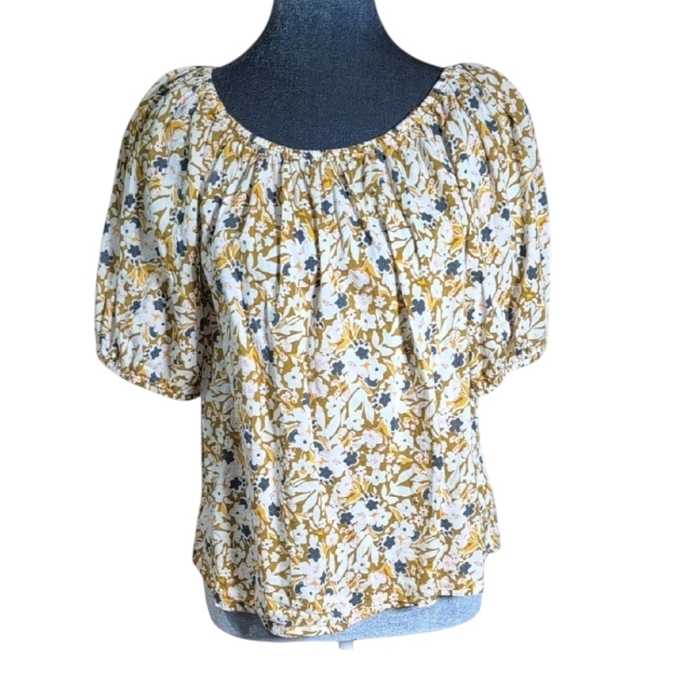 Sonoma Gold Floral Print Blouse Size Medium Petite